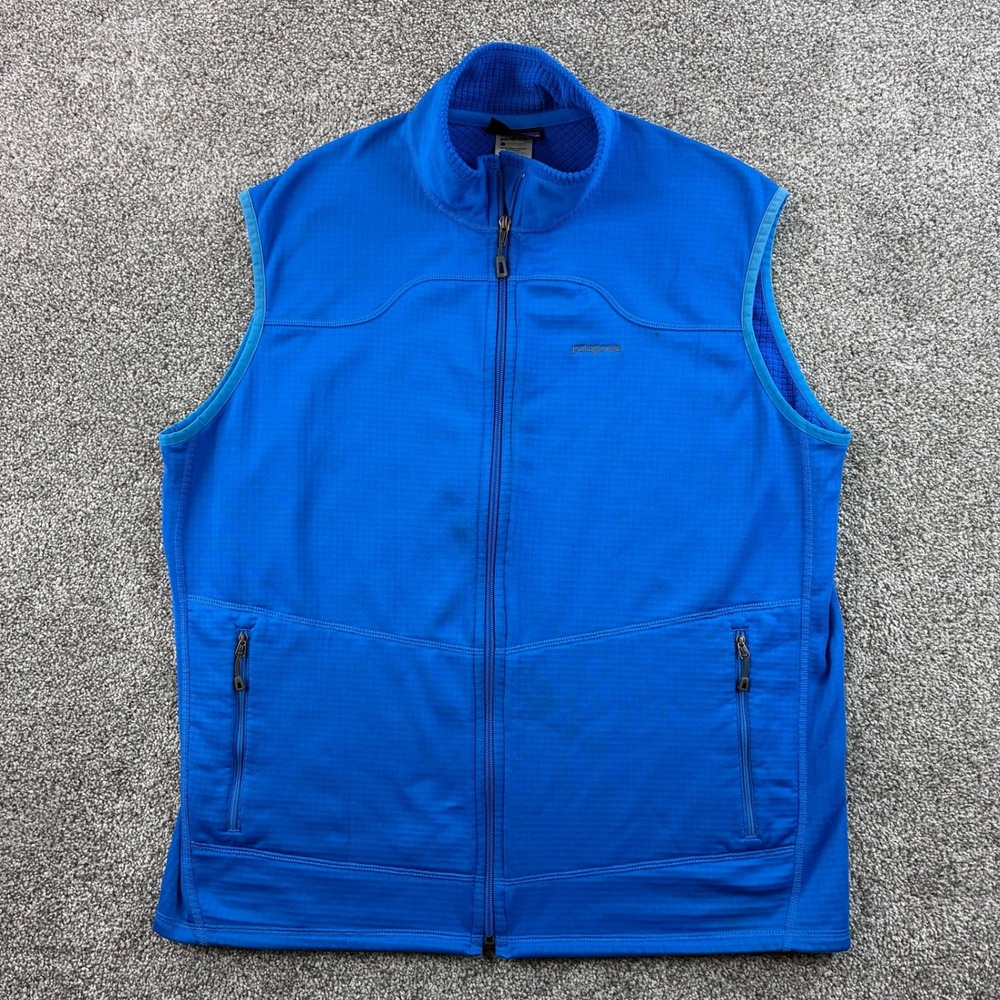 Patagonia R1 Fleece Vest Mens XL Blue Full Zip Grid Tech Outdoor 40140